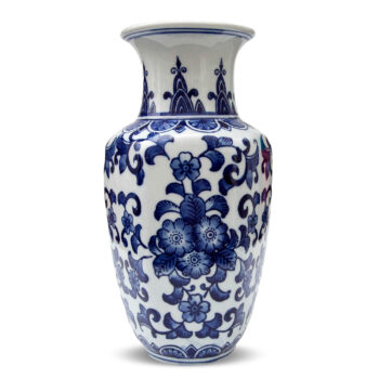 Aluguel de Vaso Português Azul e Branco M