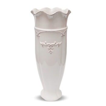 Aluguel de Vaso Branco Alto Ondulado G