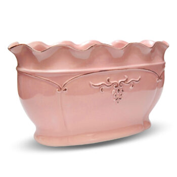 Aluguel de Cachepot Rosa Ondulado Baixo G