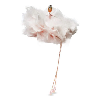 Aluguel de Bailarina com Pluma Rosa Sentada