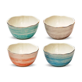 Aluguel de Bowl Color com Borda Ouro P 11x6cm