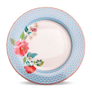 Aluguel Prato de Mesa Borda Azul Flores Pip Studio