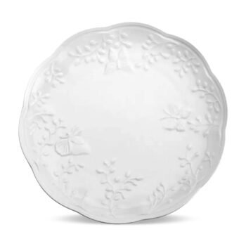 Aluguel de Prato de Mesa Borboletas Branco