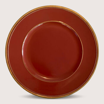 Aluguel de Sousplat Marsala Filete Dourado 33cm