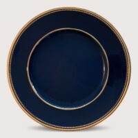 Aluguel de Sousplat Azul Filete Dourado