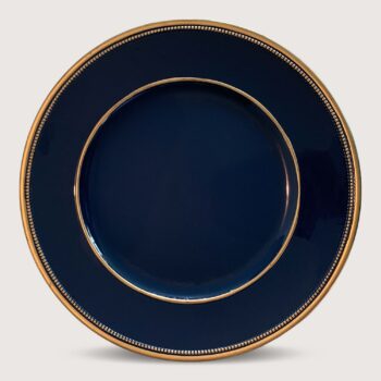 Aluguel de Sousplat Azul Filete Dourado