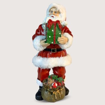 Aluguel de Papai Noel com Presente Verde e Saco de Brinquedo