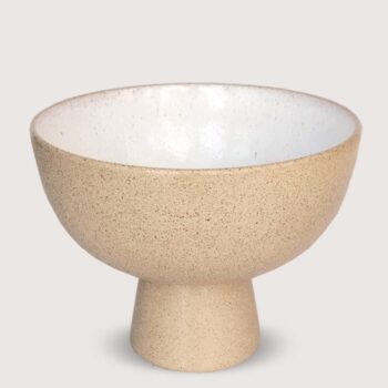 Aluguel de Centro de Mesa Bowl com Pé Rústico Off White