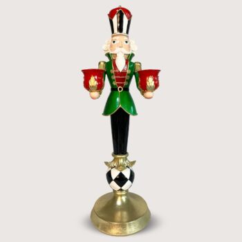 Aluguel de Castiçal Soldado Vermelho e Verde 2 Velas 52cm