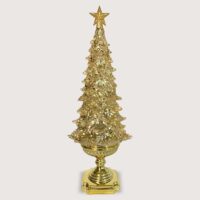 Aluguel De Árvore De Natal Dourada Com Luminária E Estrela Na Ponta