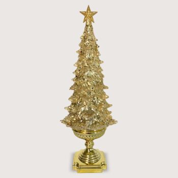 Aluguel de Árvore de Natal Dourada com Luminária e Estrela na Ponta