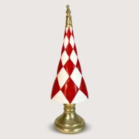 Aluguel De Árvore De Natal Losango Branco E Vermelho