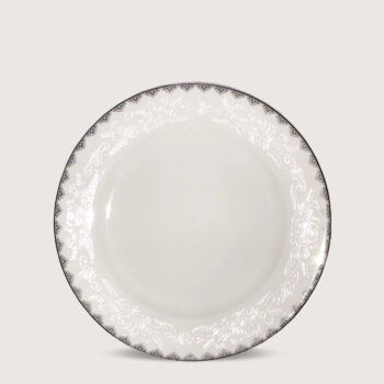 Aluguel de Prato de Sobremesa Borda Renda Prata