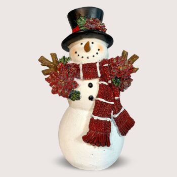 Aluguel de Boneco de Neve com Cachecol Vermelho e Chapéu Preto 21cm