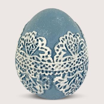 Aluguel de Ovo de Páscoa Azul Rendado Decorativo 10cm