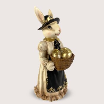 Aluguel de Coelha Elegante com Chapéu e Cesta de Ovos Dourados M