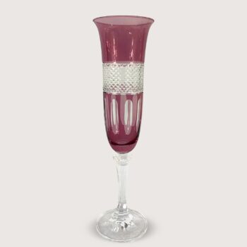 Aluguel de Taça de Champanhe Rosa Cristal Lapidado