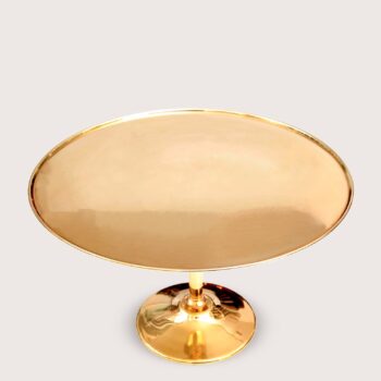 Aluguel de Prato com Pé Redondo Dourado GG 40x20cm