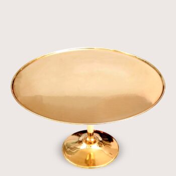 Aluguel de Prato com Pé Redondo Dourado GG 40x25cm