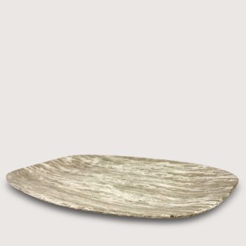 Aluguel de Centro de Mesa Cinza Marmorizado Oval