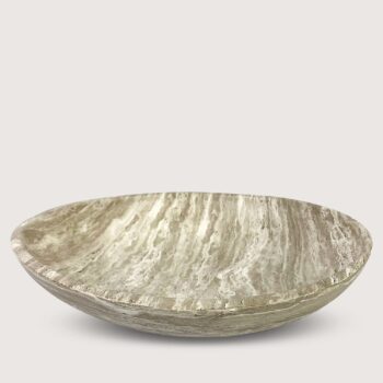 Aluguel de Centro de Mesa Cinza Marmorizado Côncavo Redondo G