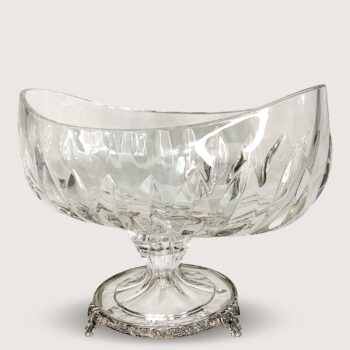 Aluguel de Cachepot Cristal com Pé Prata