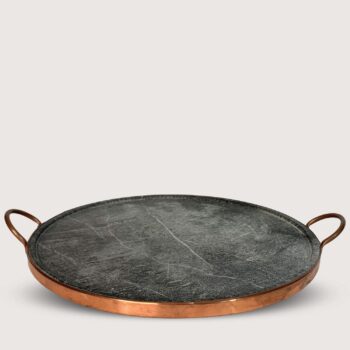 Aluguel de Forma para Pizza Pedra Sabão com Alça Cobre