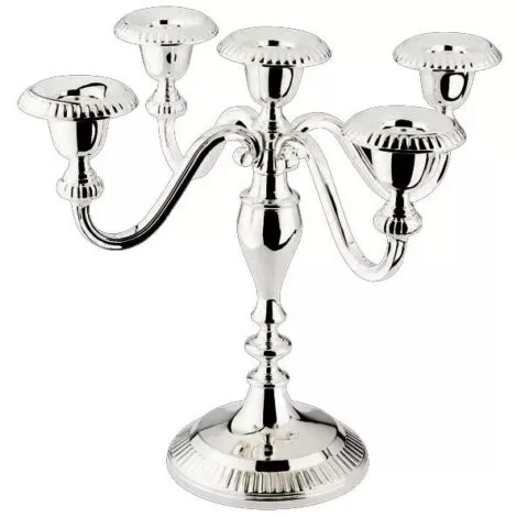 Aluguel de Candelabro para 5 Velas Prateado 35cm