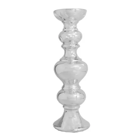 Aluguel de Candelabro Prateado de Cerâmica 31cm