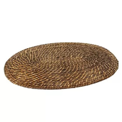 Aluguel de Apoio de Colo Oval em Rattan 46x32cm