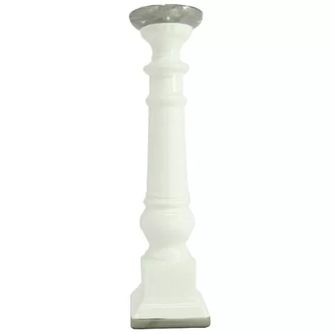 Aluguel de Candelabro Branco de Cerâmica 39cm