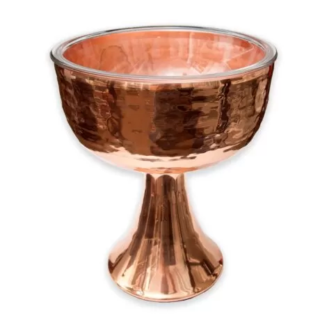 Aluguel de Bowl com Pé Cone Martelado Cobre G 32x26cm