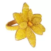 Aluguel de Anel de Guardanapo Miçanga Flor Amarela