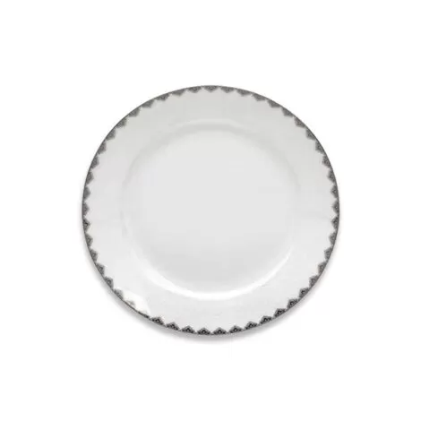 Aluguel de Prato de Sobremesa Borda Renda Prata 20,5cm