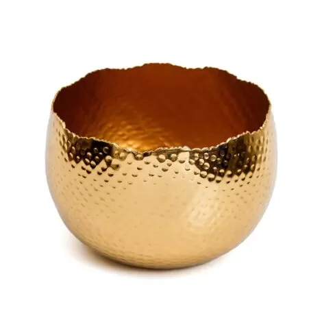 Aluguel de Cachepot Dourado Martelado G 20x15cm