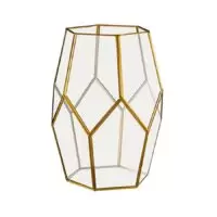 Aluguel de Vaso Terrário de Vidro com Latão Dourado G 27x20cm